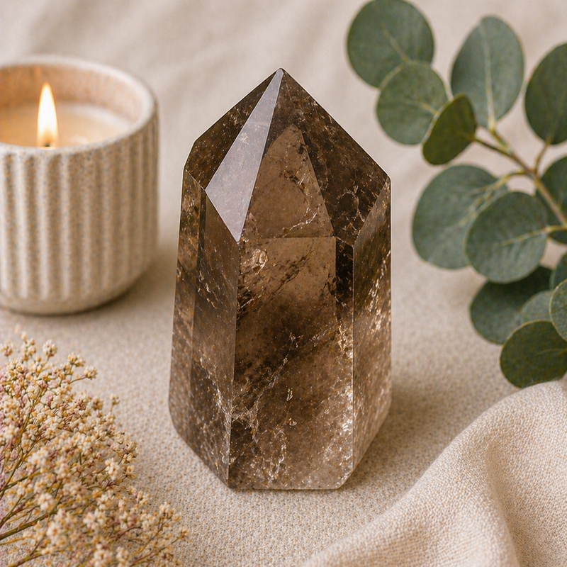 Smoky quartz point