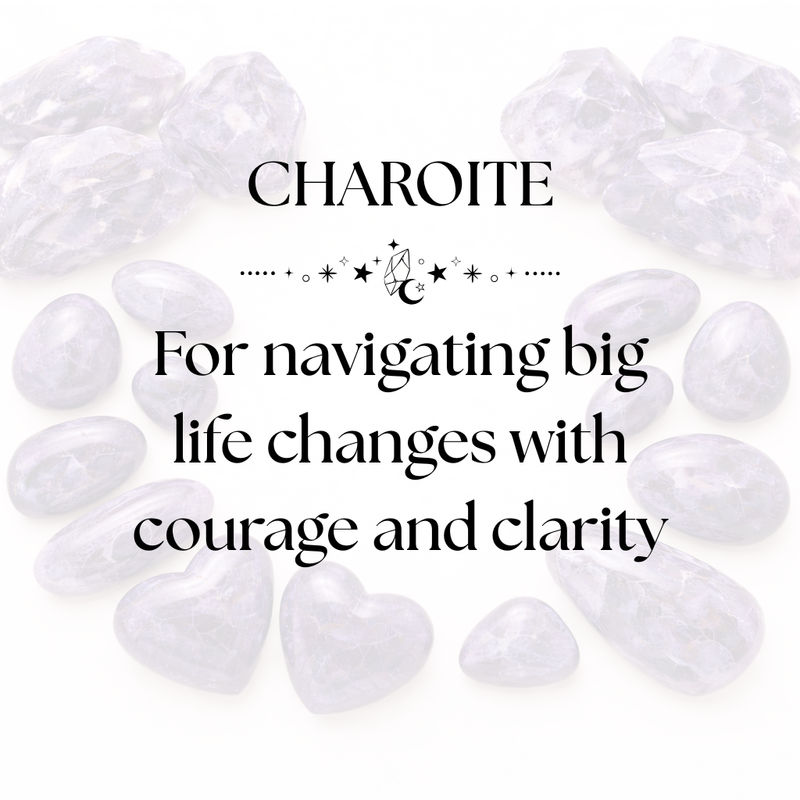 Charoite Crystal Display for Inner Strength and Spiritual Clarity