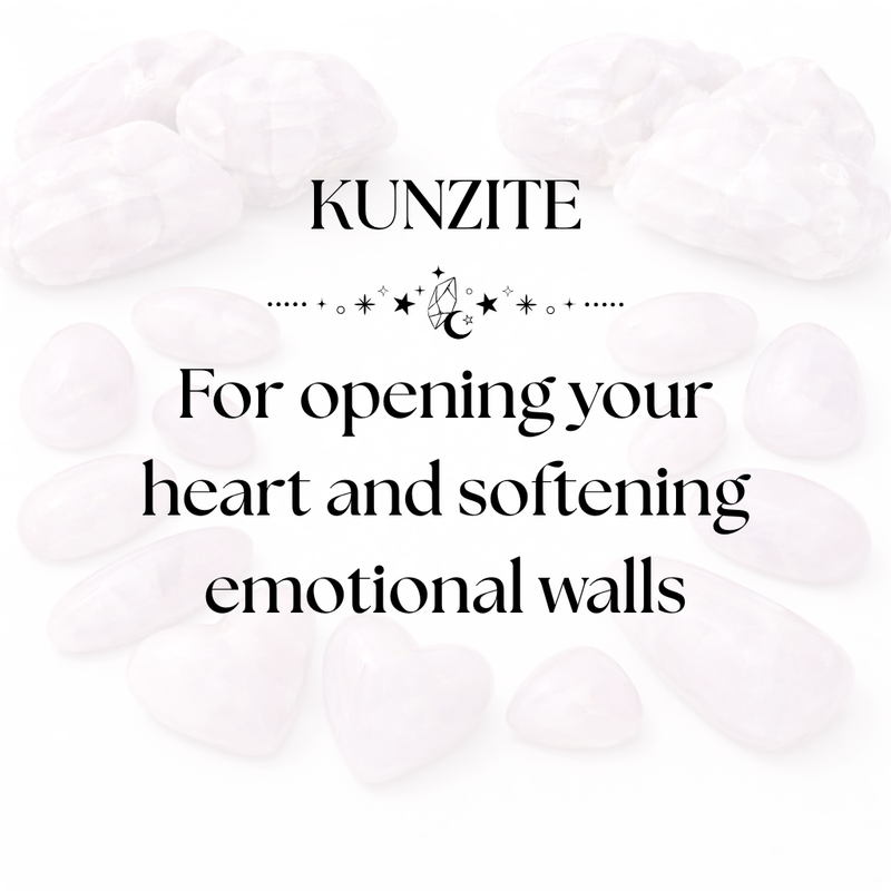 Kunzite Crystal Display for Heart Healing and Inner Peace