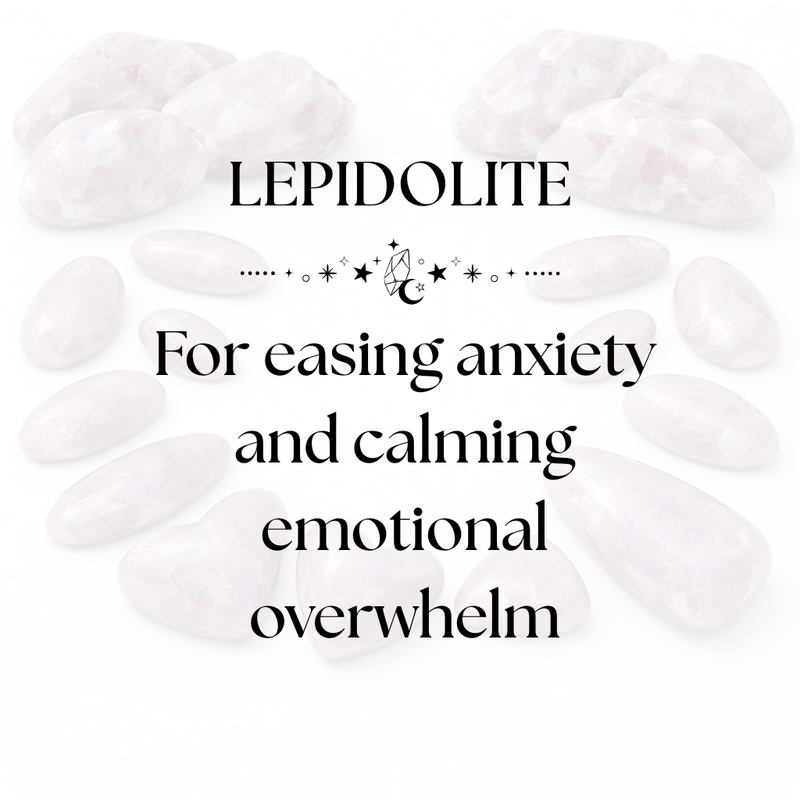 Lepidolite Crystal Display for Calm Energy and Better Sleep