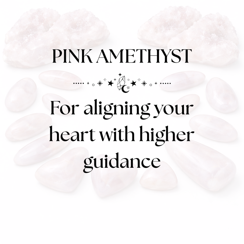 Pink Amethyst Crystal Display for Calm Energy and Heart Healing