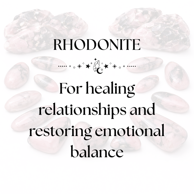 Rhodonite Crystal Display for Forgiveness and Emotional Balance