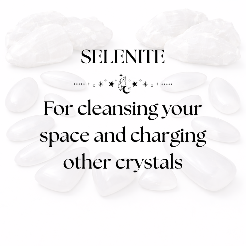 Selenite Crystal Display for Cleansing and Calm Energy