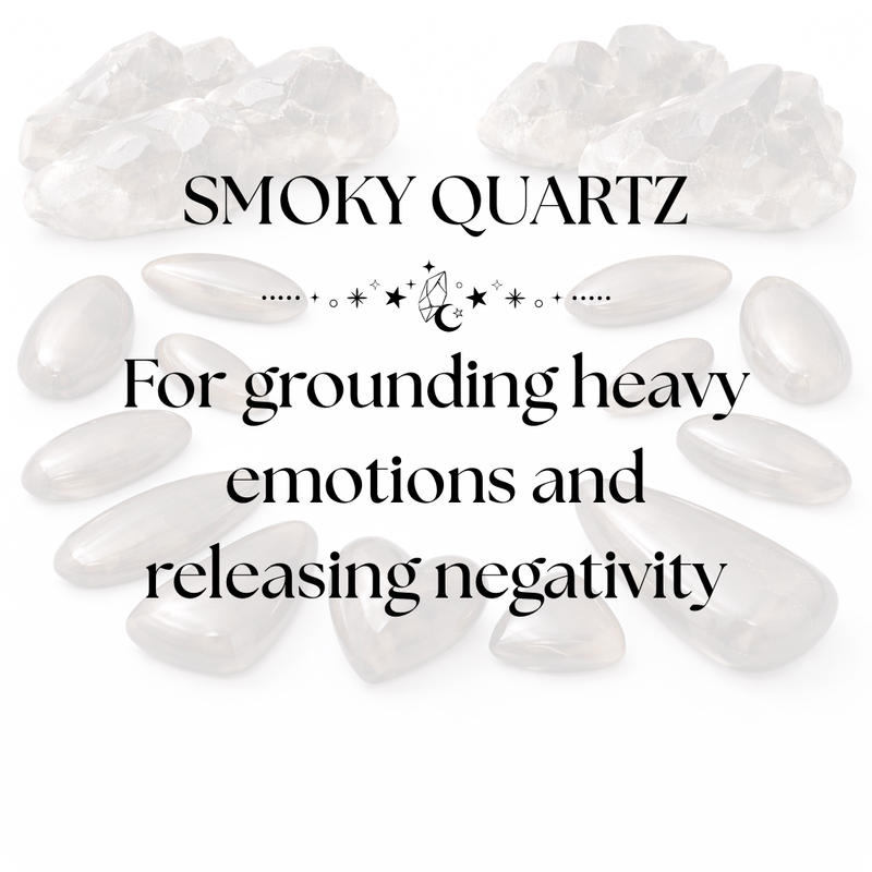 Smoky Quartz Crystal Display for Root Chakra Grounding and Home Protection