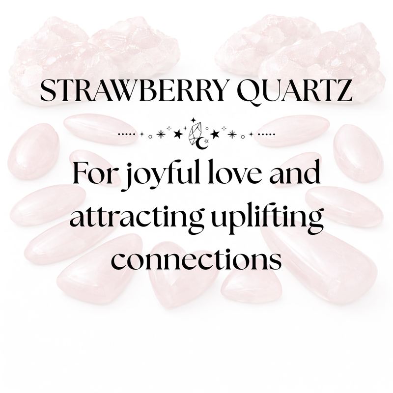 Strawberry Quartz Crystal Display for Positive Energy and Self-Love