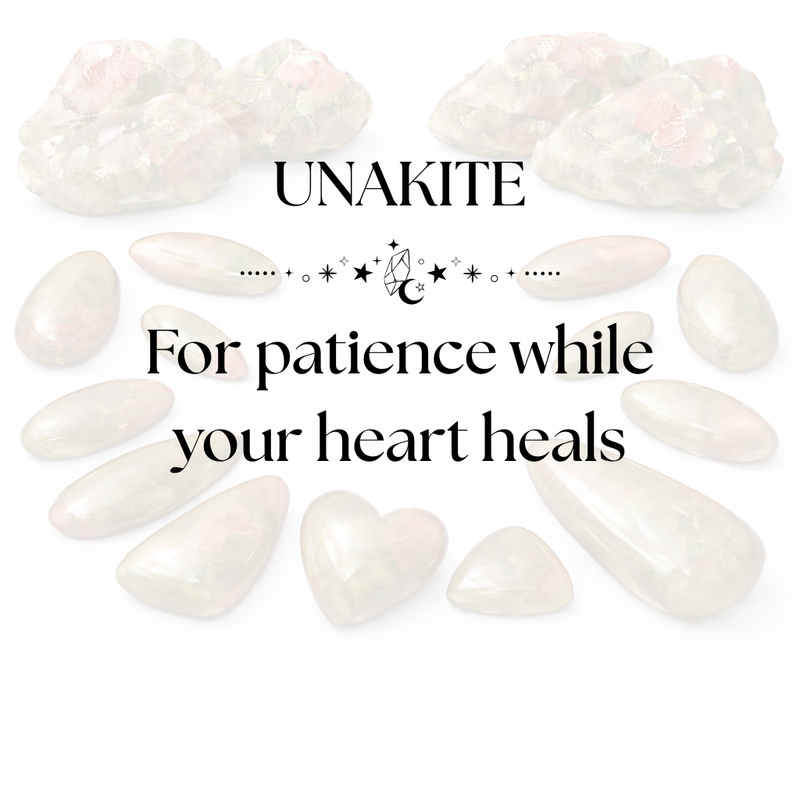 Unakite Crystal Display for Grounding and Heart Healing
