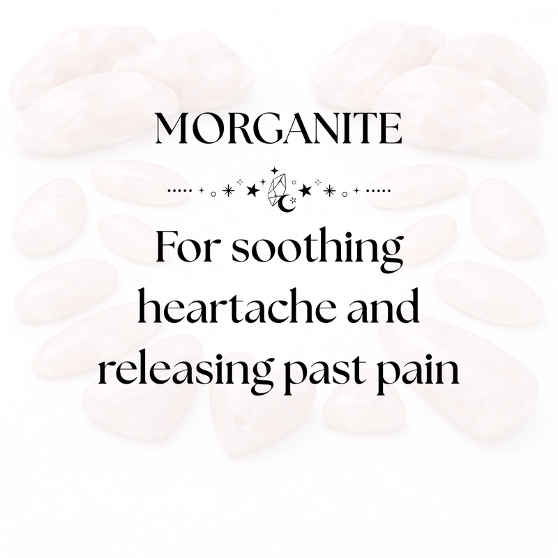Morganite Crystal Display for Heart Healing and Compassion