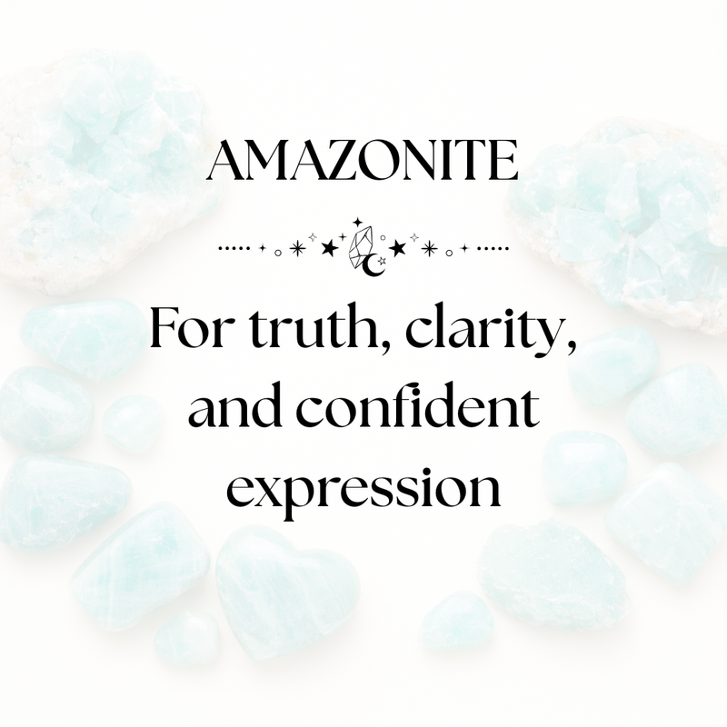 Natural Amazonite Crystals – Blue Green Towers, Spheres and Jewellery for Calm and Communication