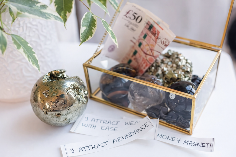 Abundance crystals featuring citrine and pyrite for prosperity