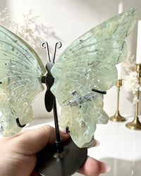 Prehnite Butterfly - With Stand