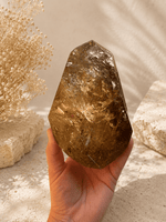 Natural Brazilian Smoky Citrine Free Form On Spinning Stand