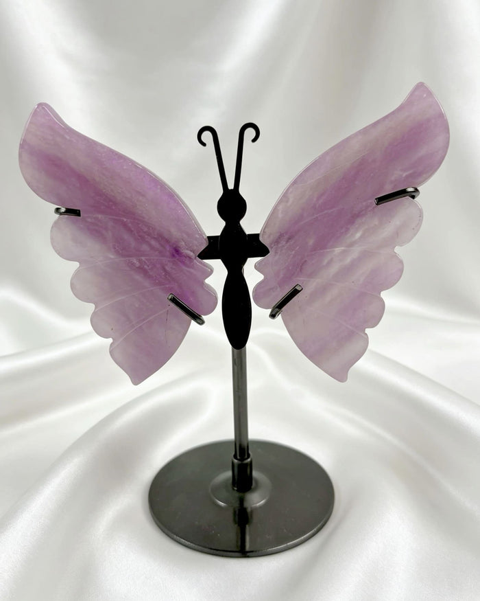 Pink Fluorite Butterfly On Stand