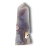 Flower Agate Obelisk with Green Amethyst Inclusions no. D918