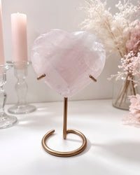 Rose Quartz Faceted Heart On Stand No. 2
