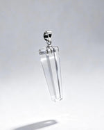 Clear Quartz Crystal Pendulum Pendant – Silver