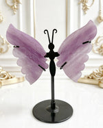 Pink Fluorite Butterfly On Stand
