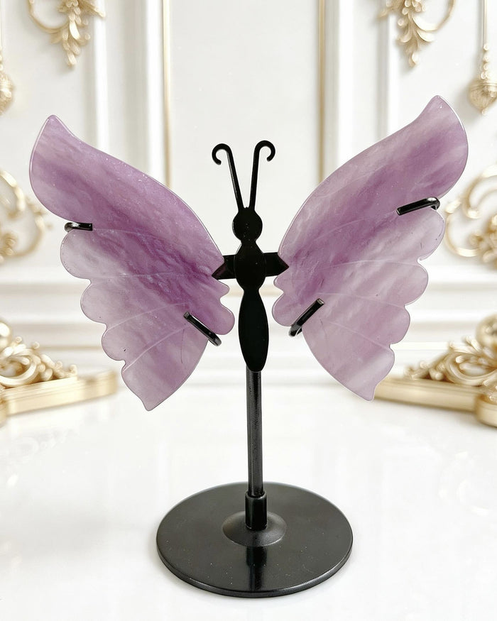 Pink Fluorite Butterfly On Stand