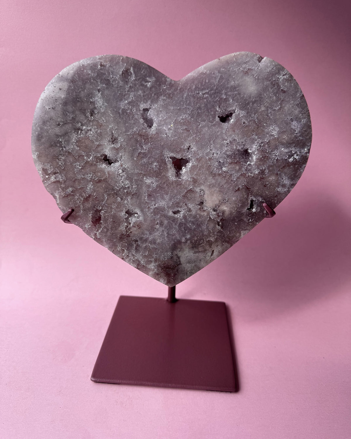 Pink Amethyst Heart Crystal Carving