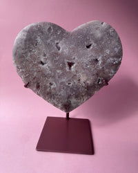 Pink Amethyst Heart Crystal Carving