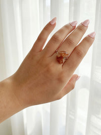 Fire Quartz Crystal Ring – Silver Moon