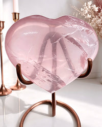 AAA Grade Rose Quartz Heart On Stand No. 2