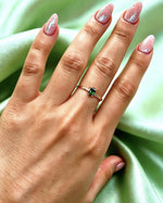 Drop Diopside Rose Gold Ring