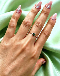 Drop Diopside Rose Gold Ring