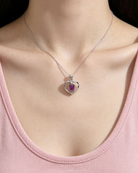Ruby Pendant - Rectangle Silver