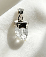 Herkimer Diamond Crystal Pendant – Raw Silver