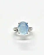 Aquamarine Crystal Ring – Oval Silver