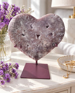 Pink Amethyst Heart Crystal Carving