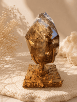 Natural Brazilian Smoky Citrine Free Form On Spinning Stand