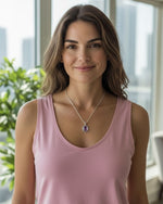 Kunzite Crystal Pendant – Oval Silver