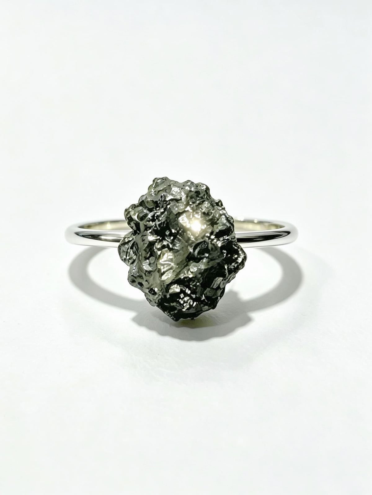 Pyrite Crystal Ring – Raw Silver No. 1