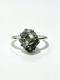 Pyrite Crystal Ring – Raw Silver No. 1