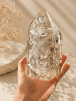 Natural Brazilian Smoky Citrine Tower On Spinning Stand