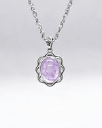 Kunzite Crystal Pendant – Oval Silver