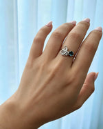 Apatite Crystal Ring – Butterfly Silver with Lab Diamonds