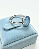 Aquamarine Crystal Ring – Oval Silver
