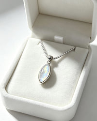 Moonstone Crystal Pendant – Silver