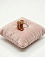 Fire Quartz Crystal Ring – Silver Moon