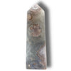 Flower Agate Obelisk with Green Amethyst Inclusions no. D916