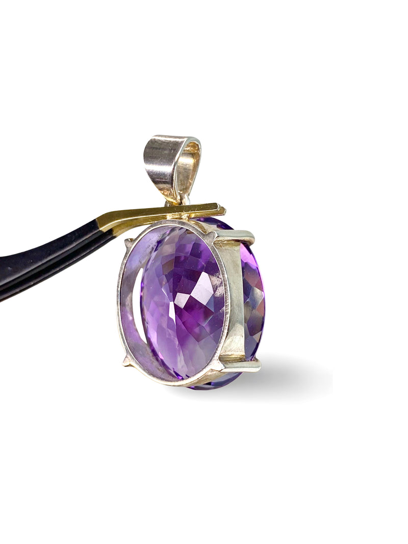 AAAA Grade Amethyst Faceted Pendant