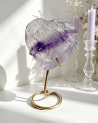 Amethyst Faceted Heart On Stand