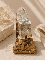 Natural Brazilian Smoky Citrine Tower On Spinning Stand