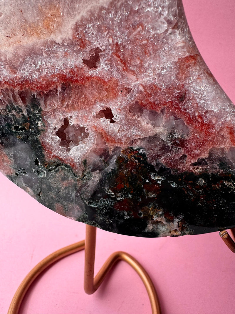 Pink Amethyst With Jasper Moon