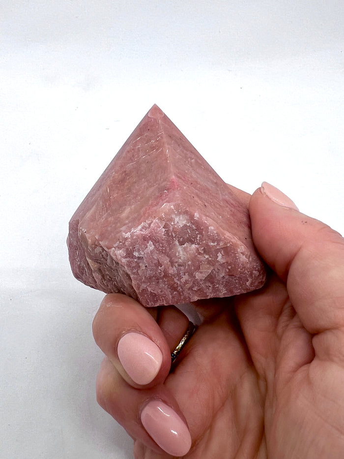 Half Raw, Half Polished Pink Jasper Point