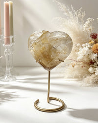 Golden Healer Faceted Heart On Stand No. 2