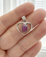 Ruby Pendant - Rectangle Silver