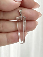 Clear Quartz Crystal Pendulum Pendant – Silver